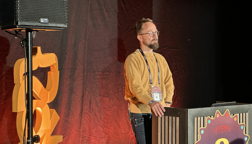 Gaute Magnussen, fagsjef i Boitano, under årets JavaZone. 📸: Kurt Lekanger