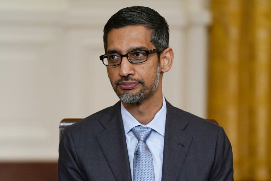 Internettgiganten Google har misbrukt sin markedsmakt, mener myndighetene i USA. Her: Google-sjef Sundar Pichai. 📸: AP Photo/Evan Vucci