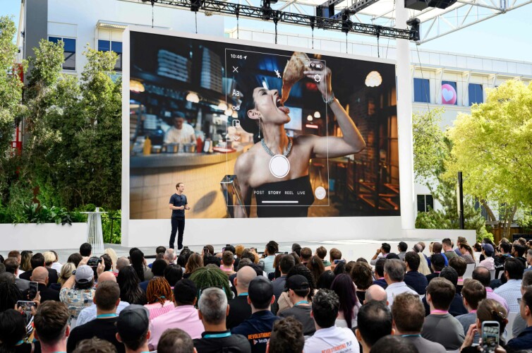 Meta-sjef Mark Zuckerberg prater under Meta Connect 2023. 📸: REUTERS / NTB
