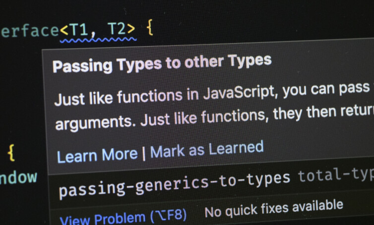 Total TypeScript-tillegget for VS Code kan forklare feilmeldinger og lære deg TypeScript du ikke kan fra før. 📸: Kurt Lekanger