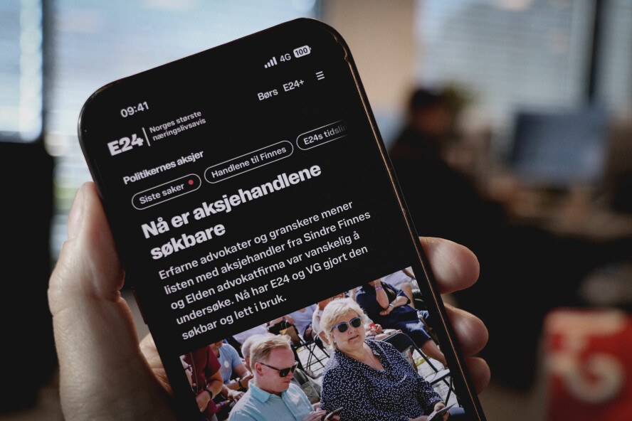 E24 og VG har publisert en utgave av Sindre Finnes sin aksjeliste på Google Sheets, da den opprinnelige lista var ubrukelig for de som ville kartlegge kjøpene. 📸: Ole Petter Baugerød Stokke