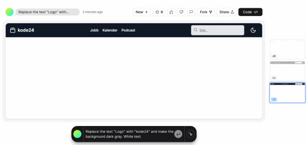 Vi har testa Vercel v0: «Imponerende AI, men tar neppe jobben fra frontendere»
