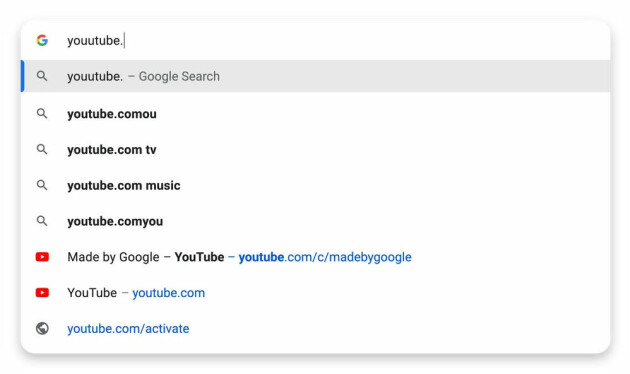 Skriver du feil URL vil Chrome foreslå den riktige. 📸: Google