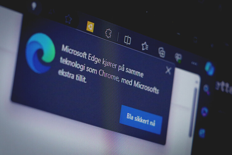 Dette er en av dialogboksene Edge-brukere som prøver å laste ned Chrome får opp. 📸: Ole Petter Baugerød Stokke