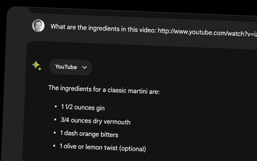 Bard forstår nå bedre innholdet i YouTube-videoer, og kan for eksempel oppsummere ingrediensene uten at du behøver å se videoen.
