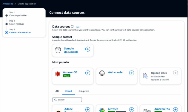 Amazon Q kan hente informasjon fra et stort antall ulike datakilder. 📸: AWS