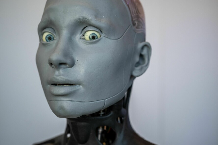 Her: Den humanoide AI-roboten 'Ameca'.📸 Fabrice COFFRINI / AFP) / AFP PICTURES OF THE YEAR 2023
