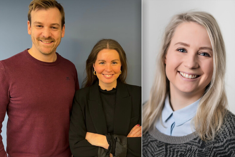 Magnus Kongshem, fagleder i Sopra Steria, Julie Hojem, avdelingsleder i Sopra Steria, og Stine Ovidia Saksen-Sydow, rådgiver for Karrieretjenesten ved NTNU.