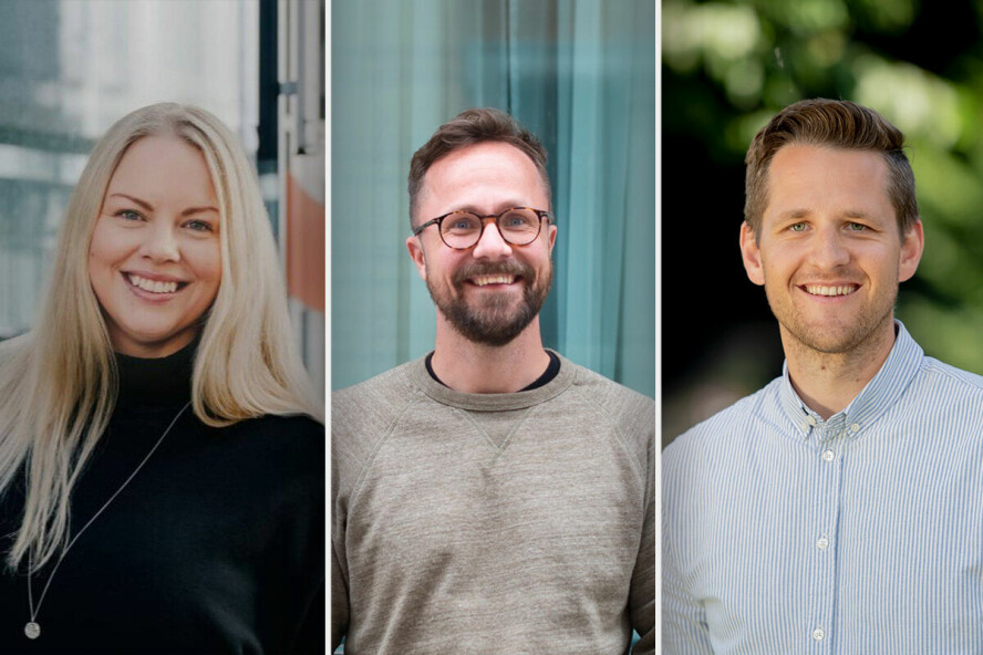 Selskapene kode24 har snakket med har i år valgt å gi gaver til veldedige organisasjoner. Her ser du Caroline Lunde som er kommunikasjonssjef i Vipps MobilePay, Gaute Magnussen som er partner i Boitano og Øyvind Knoph Askeland som er kommunikasjonsdirektør i Sparebank 1 SR-Bank. 📸: Vipps/Boitano/Jan Inge Haga