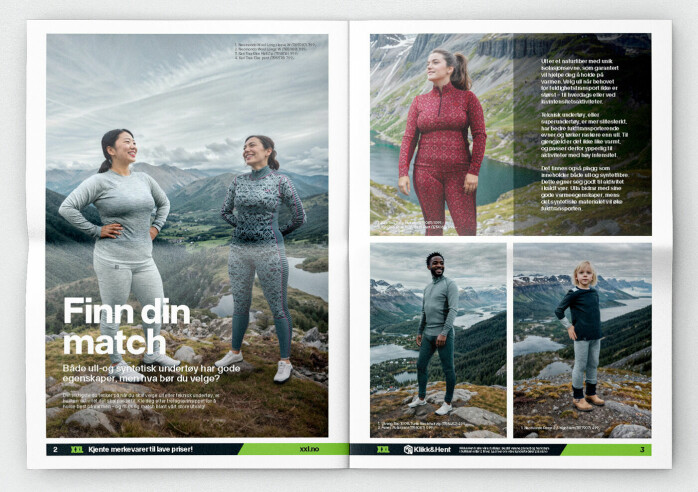 Alle bildene i 'baselayer'-guiden i XXLs kundeavis var AI-genererte. Nå lover kjeden å merke slikt framover. 📸: XXL