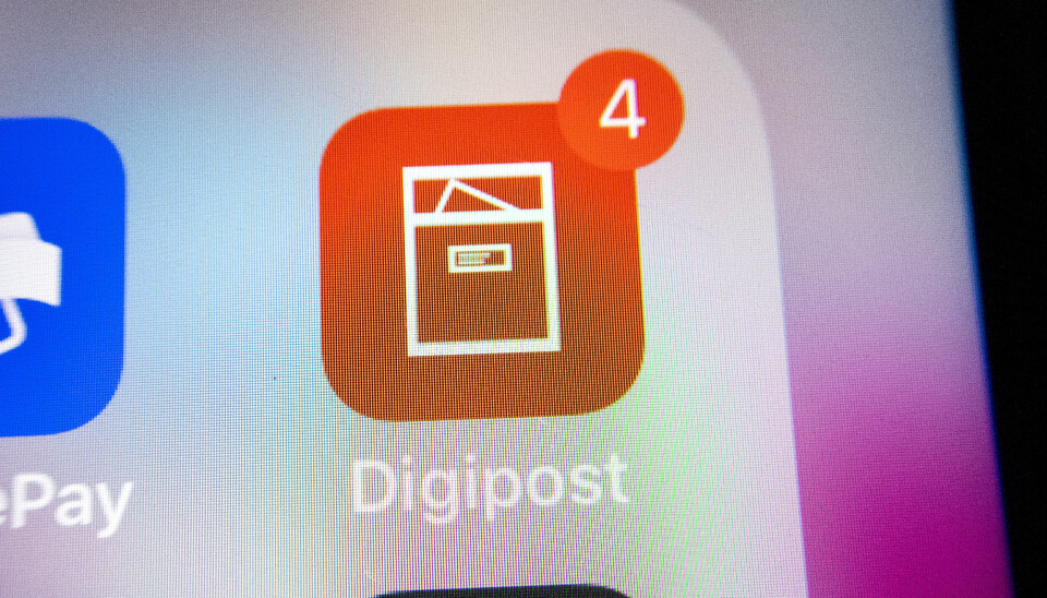 Foreløpig er ikke årsaken feilen kjent, som førte til at man ikke fikk tilgang på tjenester som Helse-Norge, Nav, Digipost og Skatteetaten. Her: Digipost appen på mobil. 📸: Gorm Kallestad / NTB