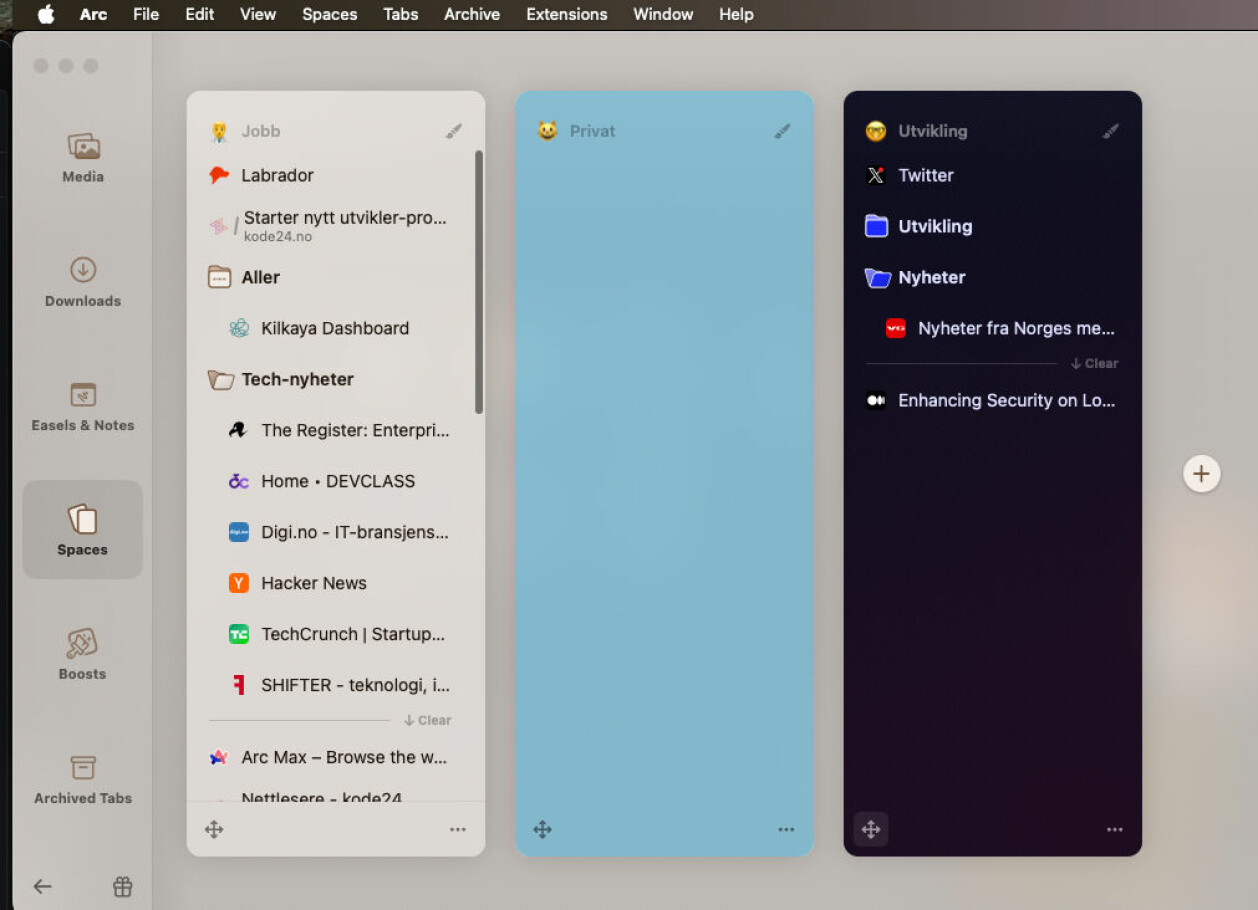 Spaces er som profiler i Chrome, bare bedre.