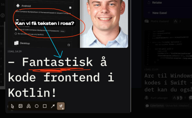 Easels er en slags notatblokk innebygget i nettleseren. Notatene kan du dele med andre, enten med full redigeringstilgang eller kun visningstilgang.