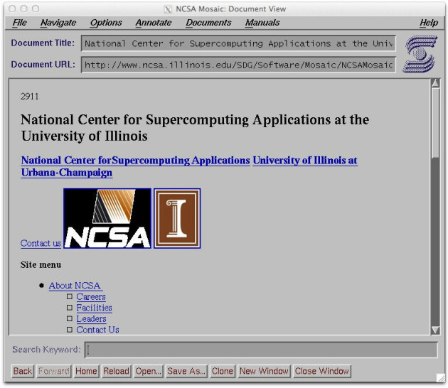 Mosaic var nettleseren alle brukte i starten, før Netscape dukket opp senere. 📸: Charles Severance, Creative Commons CC0
