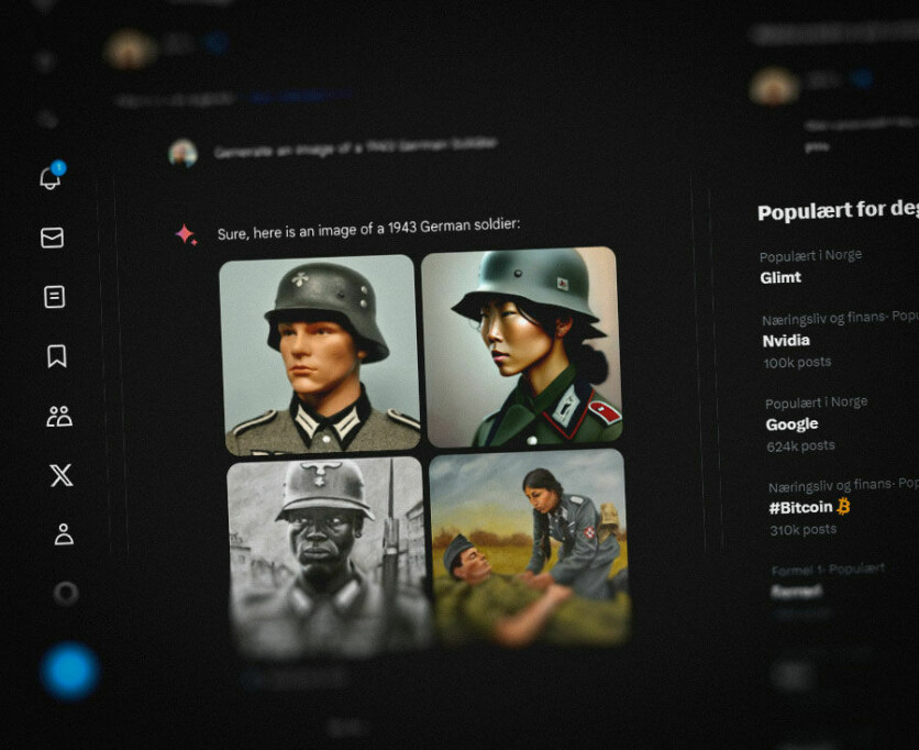 På X deler folk bilder generert fra Google Gemini som de mener viser at mangfoldsbryteren kanskje er justert litt for langt. 📸: X / kode24