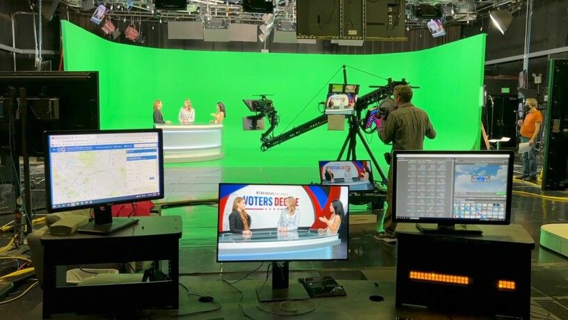 Grafikken til årets valgsendinger på CBS leveres av norske Myreze. 📸: Myreze