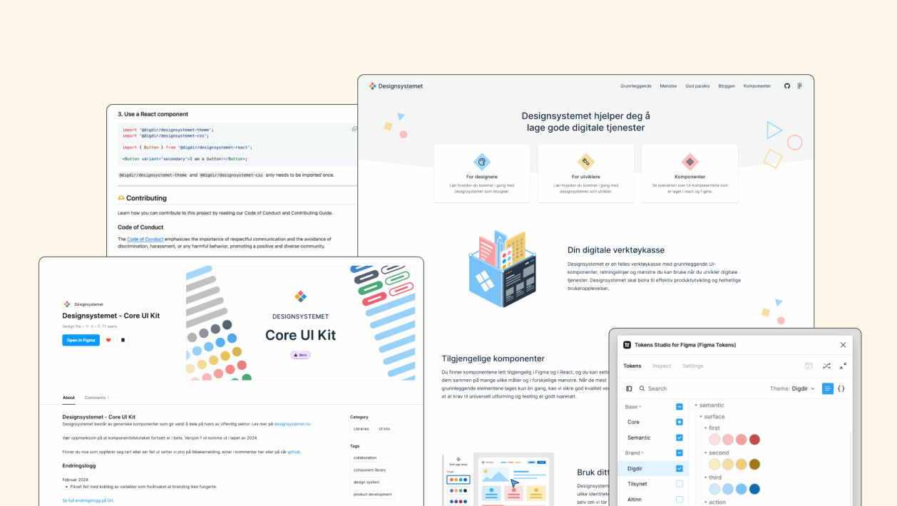 Designsystemet består blant annet av UI-komponenter for Figma og React. 📸: Digdir