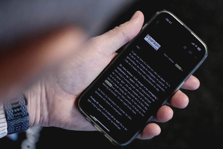 Sbanken advarer nå kundene sine, gjennom blant annet denne eposten, om at nettbank og app stenger i tre dager. 📸: Ole Petter Baugerød Stokke