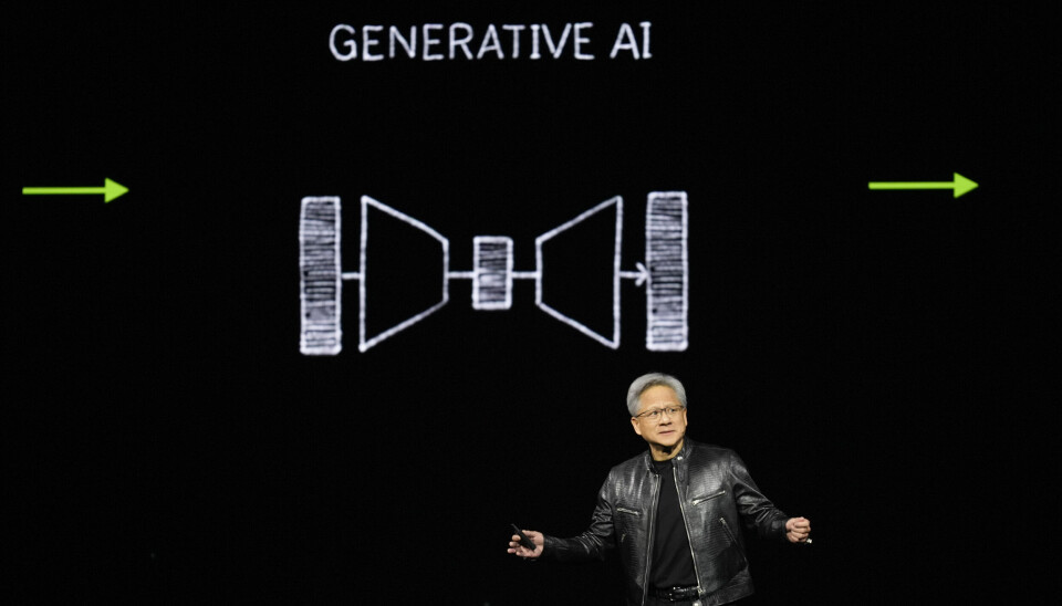Nvidia-sjef Jensen Huang snakket om hvordan AI ville gjøre jobben til utviklere på Nvidia GTC in San Jose denne uken. 📸: NTB/AP/Eric Risberg