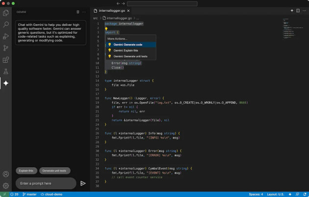 Google Gemini Code Assist er en AI-assistent for blant annet VS Code og JetBrains-IDE-er. 📸: Google