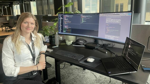 Aurora har for øyeblikket en Dell XPS 15, men vurderer å gå over til Mac. 📸: Inmeta