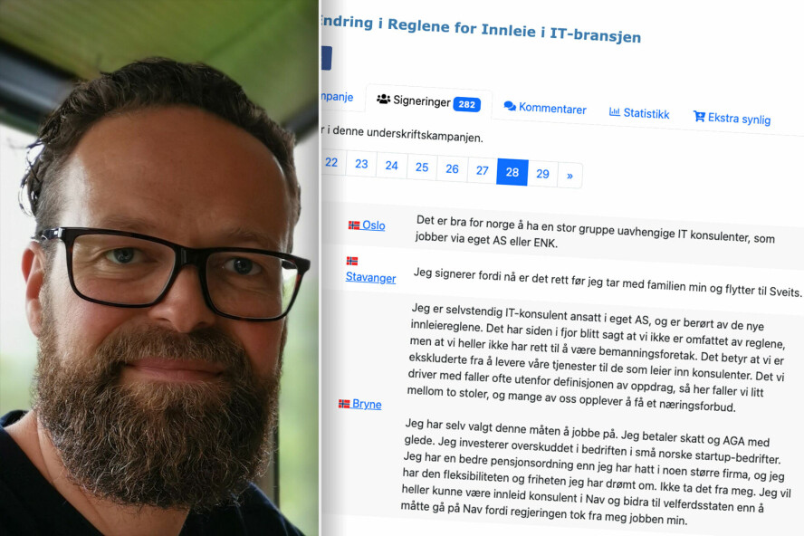 Ketil Jensen er selvstendig utvikler og står bak Brainbase-nettverket. Nå har flere hundre selvstendige utviklere signert et opprop mot regjeringens nye innleieregler. 📸: Privat