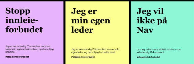 En utvikler og designer som er med på kampanjen har laget bannere som selvstendige utviklere nå har begynt å dele på LinkedIn.