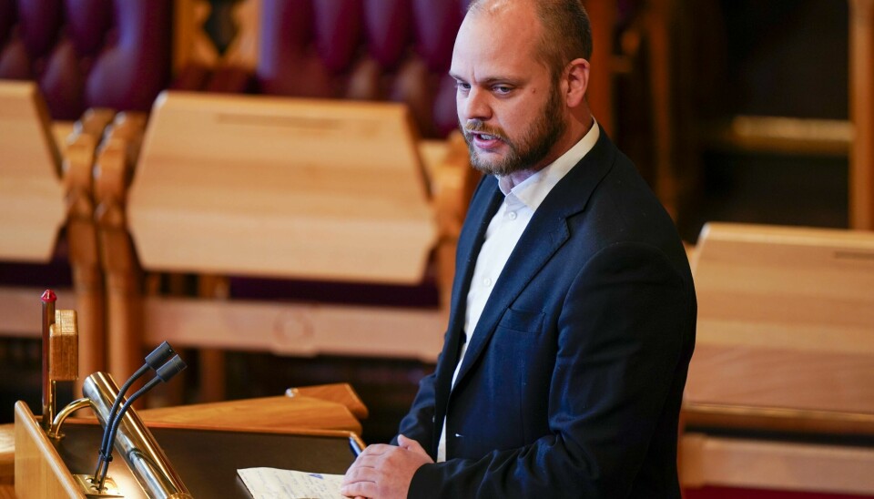Rødts Kristján Mímir Kristjánsson under en spørretime på Stortinget. 📸: Terje Pedersen / NTB
