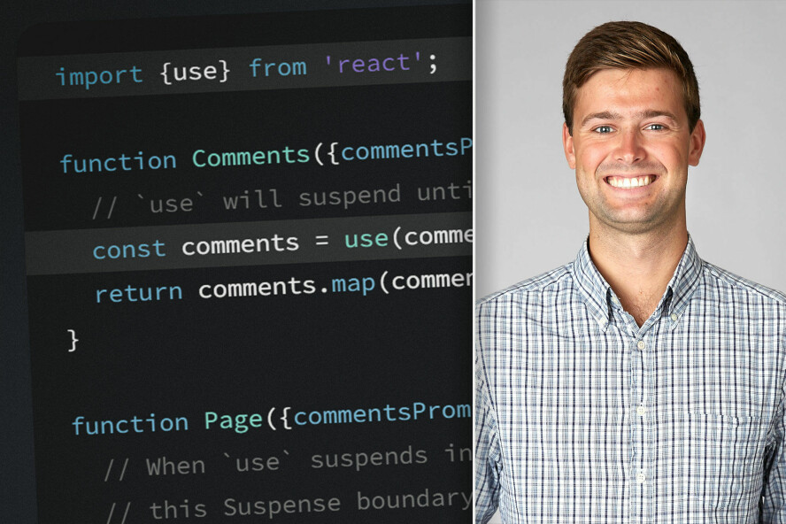 – Use kan være nyttig for å håndtere Promises under rendering, og oppdateringer i Context API-et, forklarer Eivind Syrdalen Dovland, om React 19. 📸: Bekk / react.dev / kode24