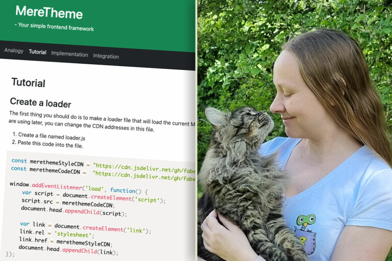 MereTheme-rammeverket har ingen byggeprosesser og den eneste JavaScript-en du trenger er en loader-fil for å laste rammeverket. 📸: Privat