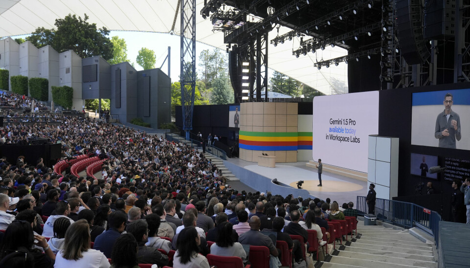 Alphabets CEO Sundar Pichai på Google I/O i Mountain View, California. 📸: AP Photo / Jeff Chiu / NTB