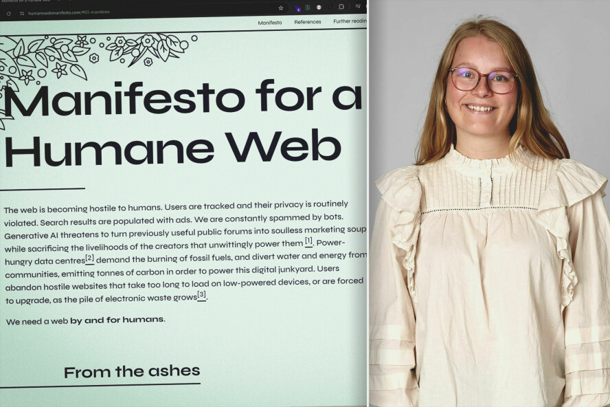 Ragnhild Kleiven forteller om Humane Web Manifesto i ukas ForrigeUke. 📸: Bekk / kode24