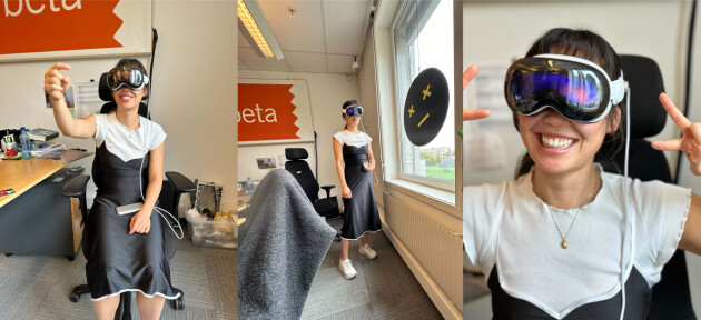 - Da jeg fikk prøve Apple vision pro fra NRK Beta som sitter rett rundt hjørnet.📸: Privat