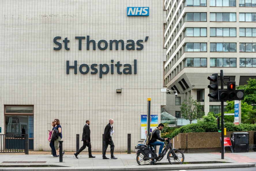 St Thomas er et av sykehusene som er berørt av dataangrepet mot en leverandør. 📸 Stephen Chung/LNP/Shutterstock/NTB