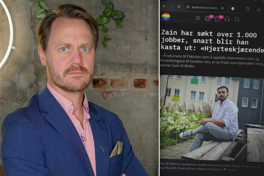 Henrik Holum er daglig leder i konsulentselskapet bspoke AS. Han får nå mange søknader fra utenlandske studenter som Zain Ul Abdin, som blir kasta ut av landet om de ikke får seg jobb snart. 📸: bspoke