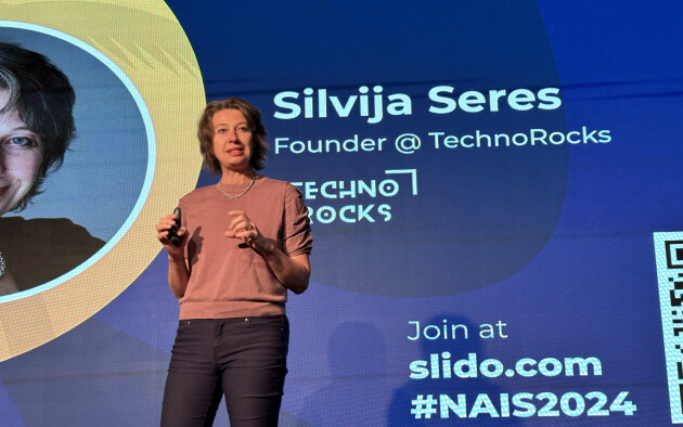 Silvija Seres under et foredrag på Nordic AI Summit i Oslo 11. juni 2024. 📸: Kurt Lekanger