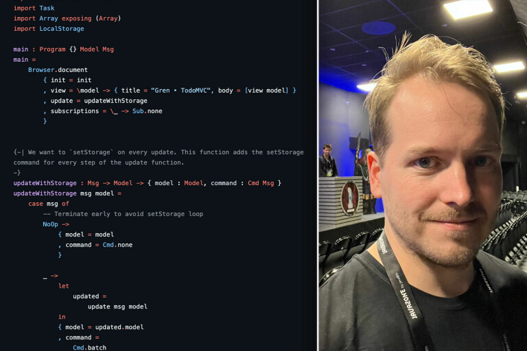 Robin Heggelund Hansen håper Gren vil gjøre det enklere for utviklere å skrive kode med færre bugs. 📸: Privat