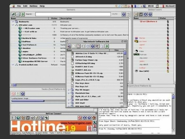 Hotline, der ein kunne låne software av andre, gjerne over ISDN.