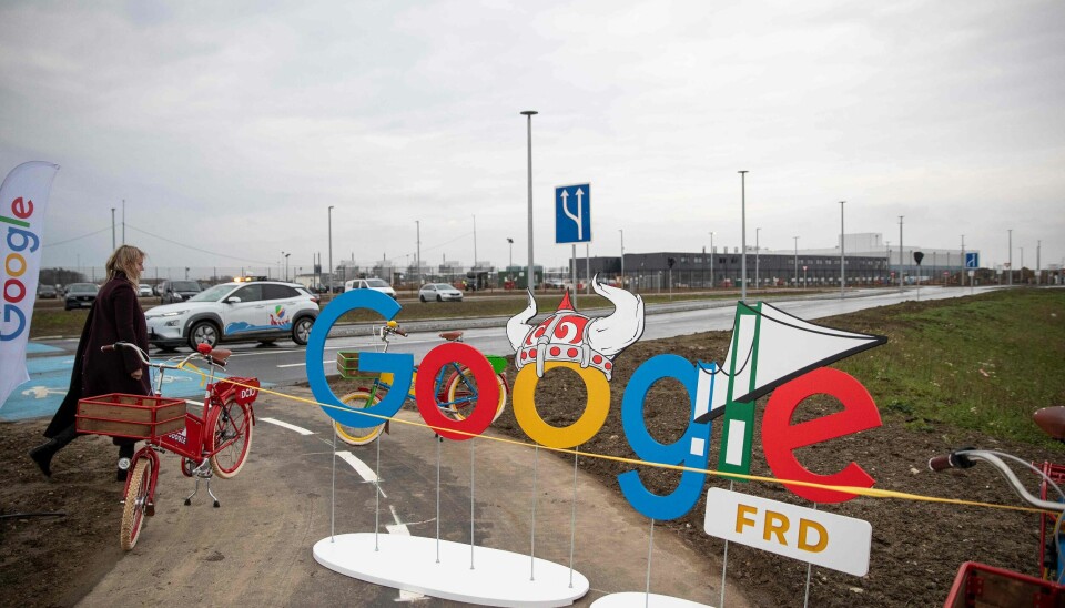 Datasentere bidro til at 2023 ble nok et år med utslippsøkning fra Google. Bildet er fra åpningen av et senter i Danmark, som åpnet i 2020. Det var også det eneste året siden 2019 at utslippene til Google gikk ned. 📸: Frank Cilius / Ritzau Scanpix / AFP / NTB