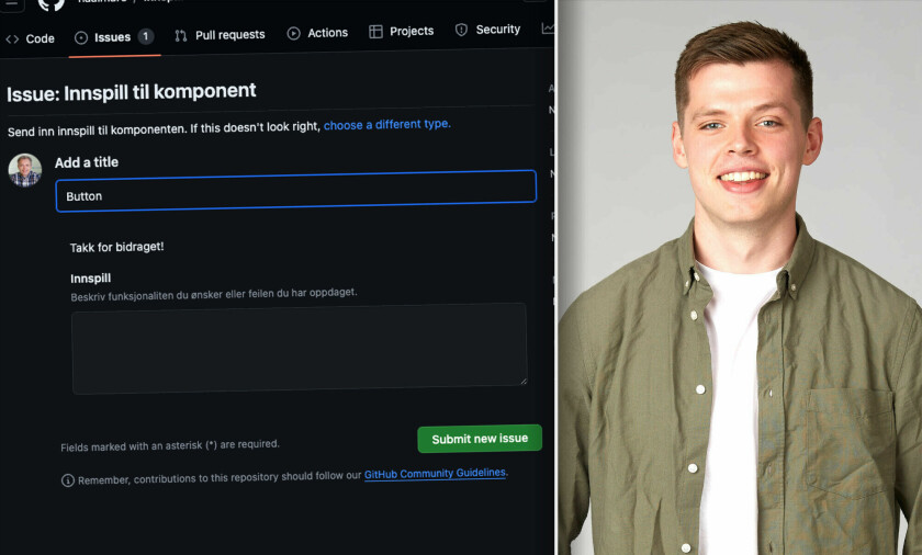 Marcus Haaland i Bekk viser deg hvordan du kan lage en tilbakemeldingsknapp som automatisk sender med kontekst til GitHub issues. 📸: Bekk