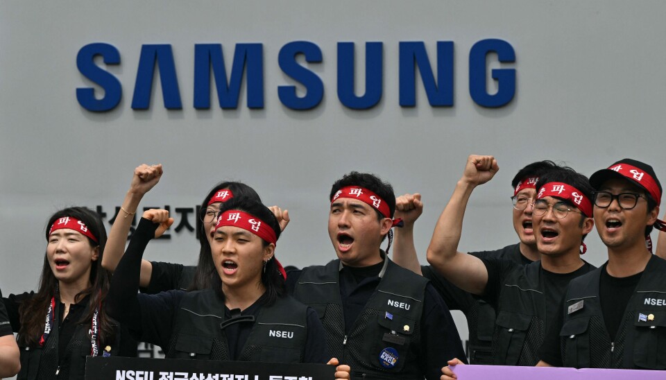 Streiken hos Samsung vil ifølge fagforeningen NSEU vare til ledelsen viser forhandlingsvilje. 📸: Jung Yeon-je / AFP / NTB