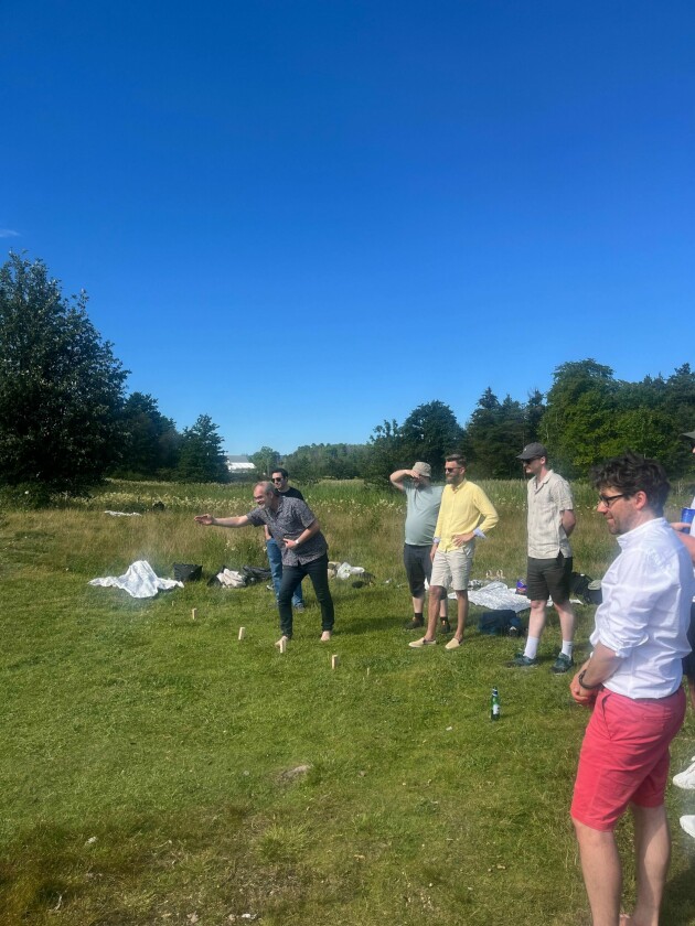 'Sommeravslutning, med kubb på Gressholmen.'