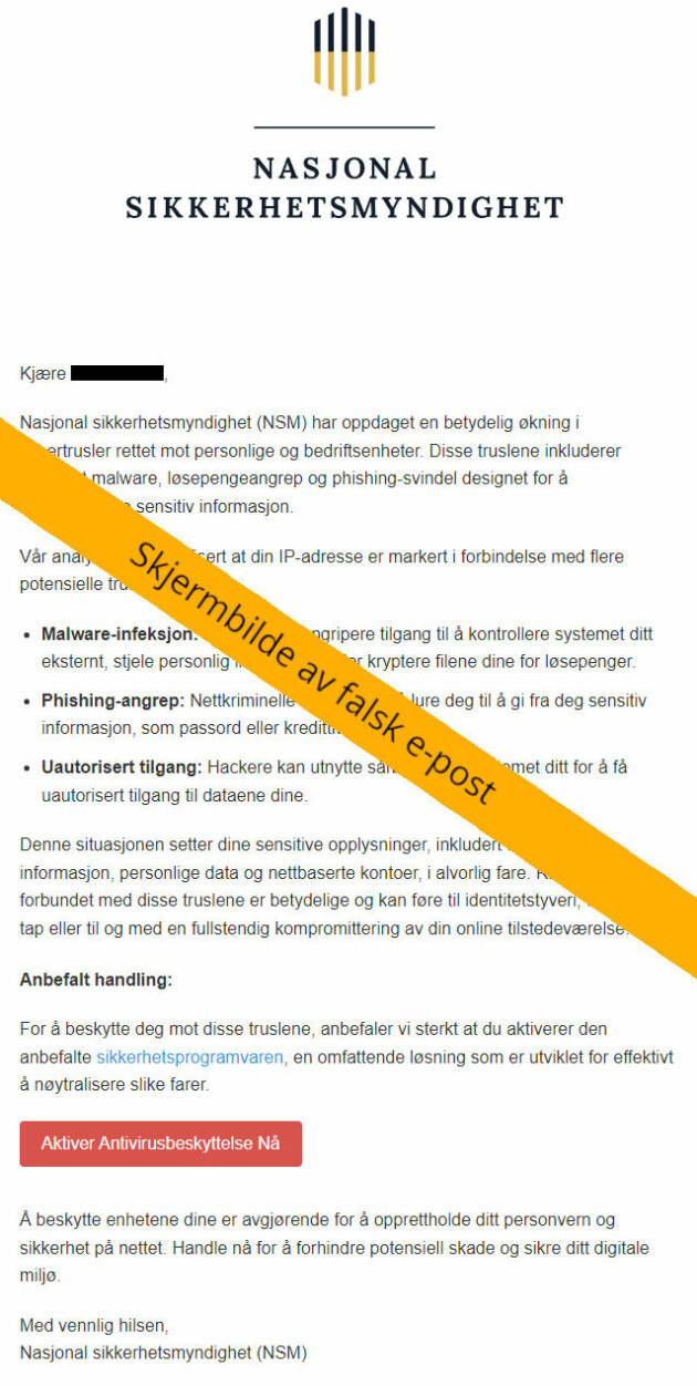 NSM misbrukt i phishing-forsøk: – Godt formulert