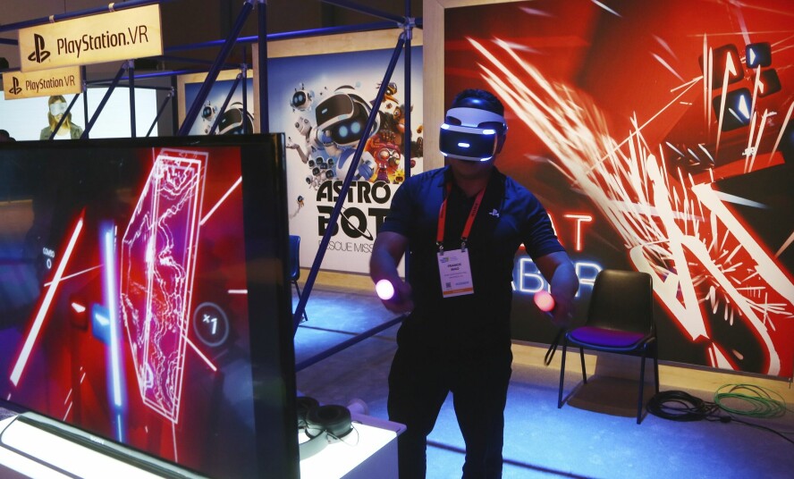 I studien ved USN testet de unge VR-spillet Beat Saber, her avbildet ved en spillkongress i Las Vegas. 📸: Ross D. Franklin / AP / NTB