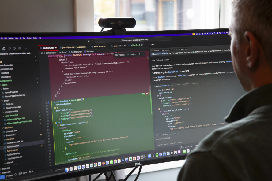 Cursor er en fork av VS Code – og ligner, men er smartere. 📸: Kurt Lekanger