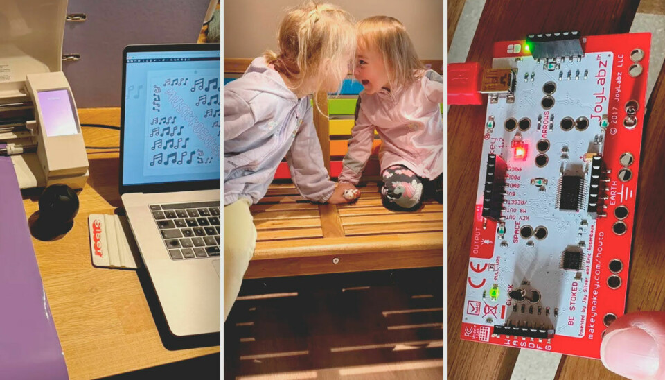 Musikk-benken består av litt benk, litt elektronikk, litt kode, og mye kos. 📸: Privat