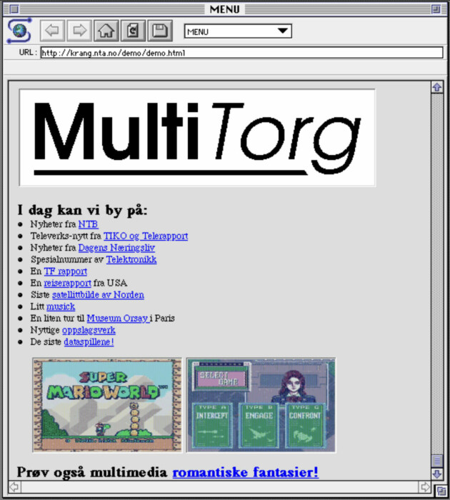 Dette var synet som møtte de som fant veien inn til MultiTorgs forside 23. mai 1993. 📸: Jon Carlstedt Tønnessen / Nasjonalbiblioteket