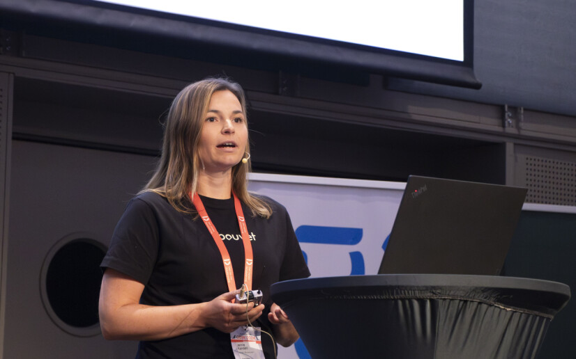 Jennie Kandahl i Bouvet under et foredrag på Odin 2024-konferansen i Oslo. 📸: Kurt Lekanger