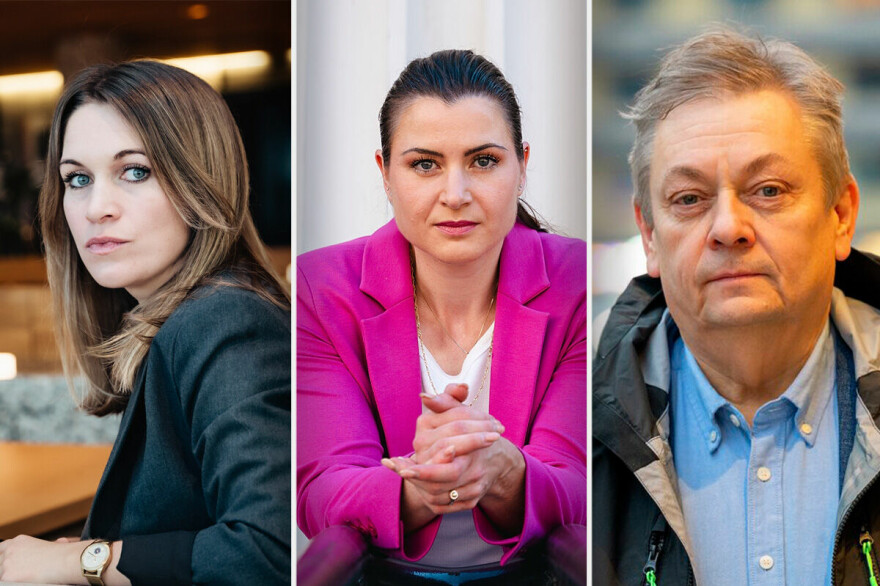 Både arbeidsgiversiden ved Abelias Ingvild Von Krogh og arbeidstakersiden ved Teknas Elisabet Haugsbø og NITOs Trond Markussen er kritisk til IKT-siden av statsbudsjettet. 📸: Abelia / Tekna / Bjarne Krogstad / NITO