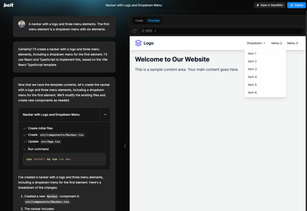Bolt.new lar deg AI-generere, redigere og deploye fullstack-apper